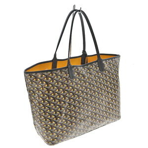 Goyard Saint Louis Tote Bag Goyardine Leather Herringbone Black Orange